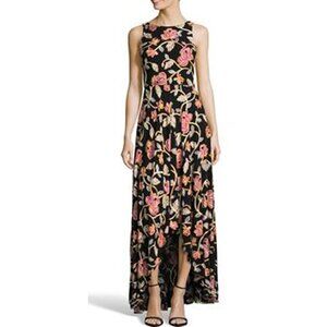 Nicole Miller Floral Embroidered Formal Maxi Dress Size 6